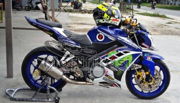 Modifikasi vixion fairing rr Accessoris vixion movistar modif ninja