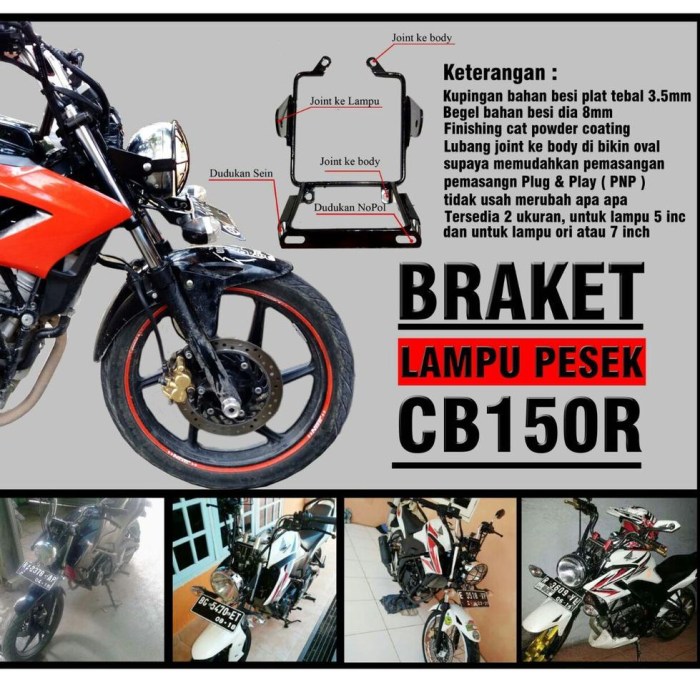 Cb150r cb150 yss yoshimura showa nissin headlamp kendaraan 1 set headlamp cb150r sf