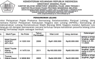 Pengumuman-Lelang-Kantor-Pelayanan-Pajak-Pratama-Semarang-Selatan Surat izin lelang mengatasnamakan direktorat jenderal pajak