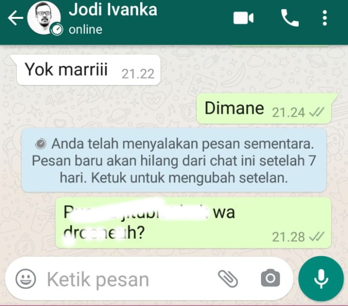 Pesan whatsapp berisi imbauan jangan keluar rumah selama tiga hari karena cuaca panas ekstrem