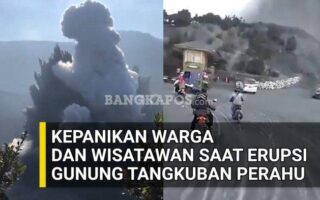 Tangkuban perahu erupsi gunung Wisatawan lari akibat letusan gunung tangkuban perahu